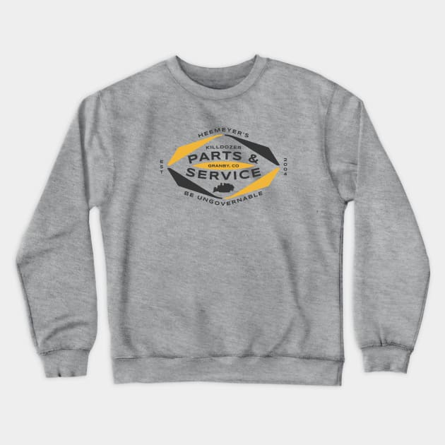 Killdozer Parts and Service Crewneck Sweatshirt by erock